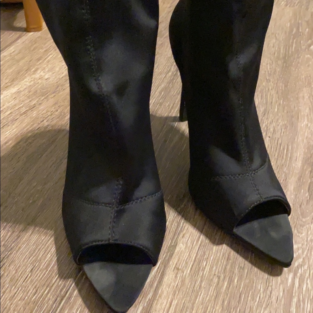 SATIN BLACK BOOTIES